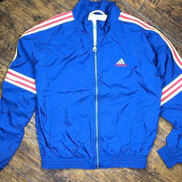 adidas Other - Adidas Vintage Track Jacket Dark Blue Yellow Red S